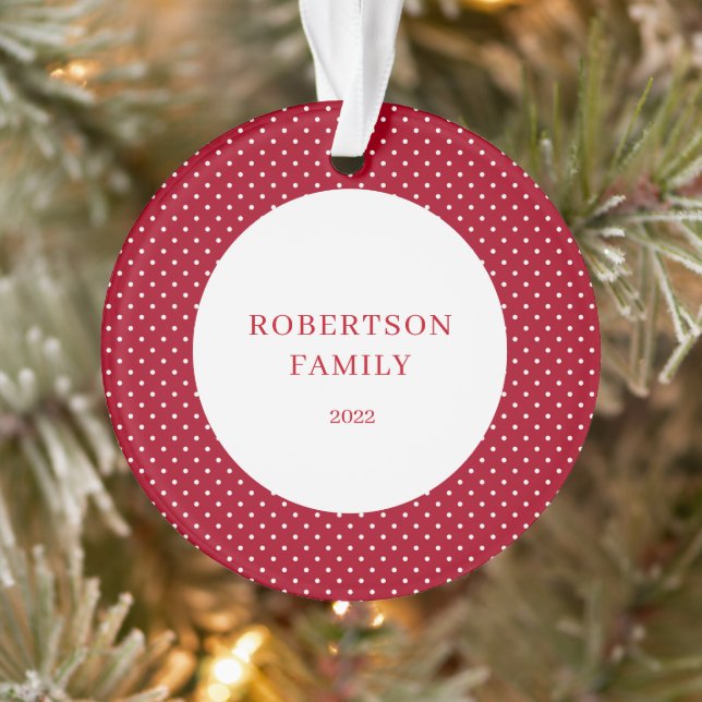 Polka Dot Familienname Ornament (Baum)