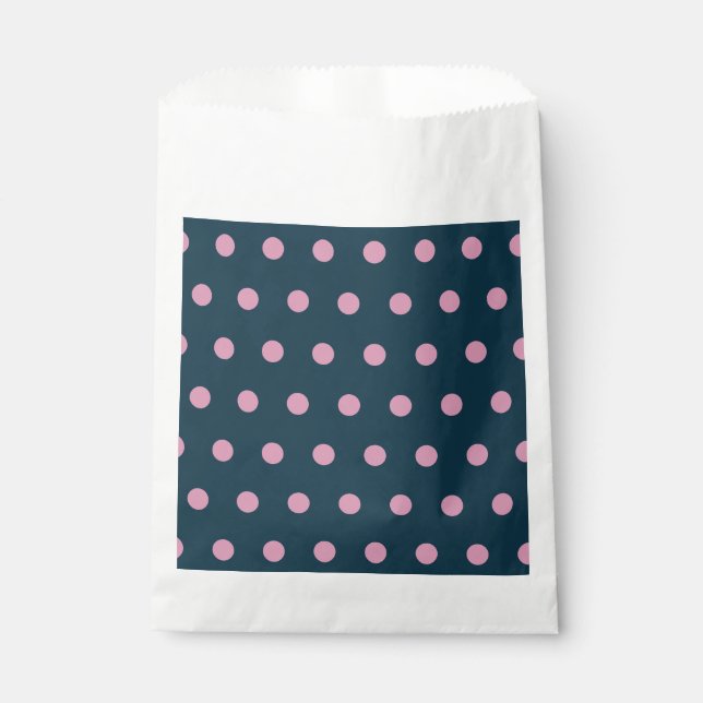 Polka Dot favorit Bags (Midnight Blue & Soft Pink) Geschenktütchen (Vorderseite)