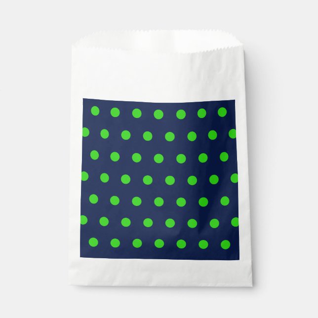 Polka Dot favorit Bags (Navy Blue & Lime Green) Geschenktütchen (Vorderseite)