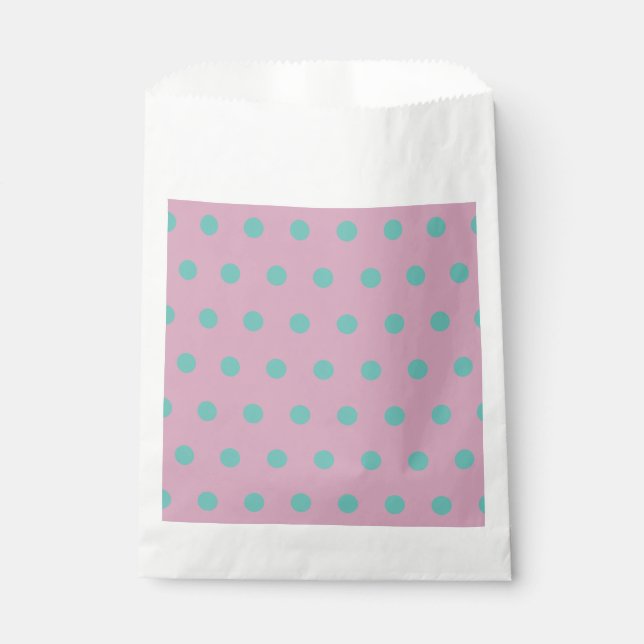 Polka Dot favorit Bags (Pink & Aqua) Geschenktütchen (Vorderseite)