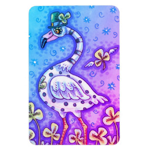 POLKA DOT FLAMINGO, FARBFARBIG ST. PATRICK'S DAY MAGNET