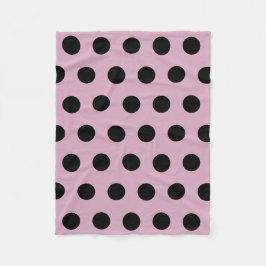 Polka Dot Fleece Blanket (rosa und schwarz)