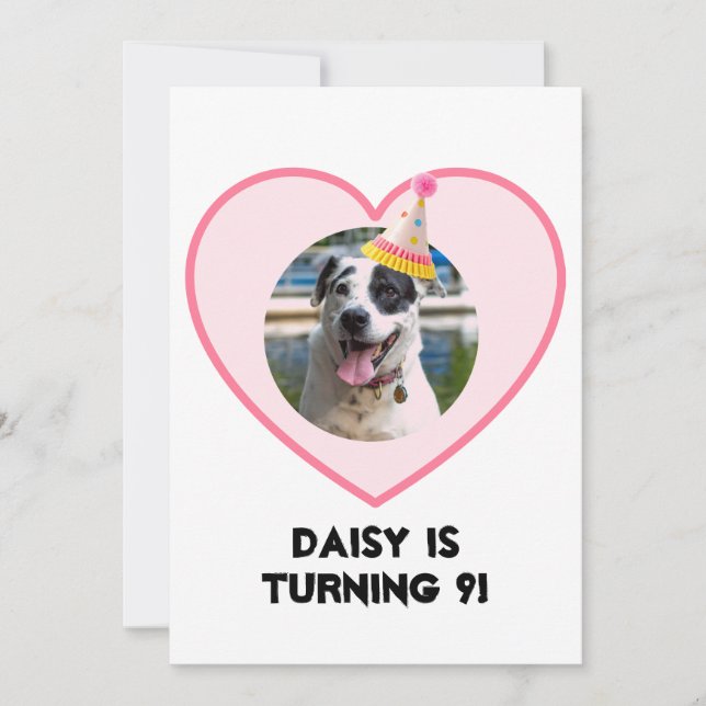 Polka Dot Foto Birthday Einladung (Vorderseite)