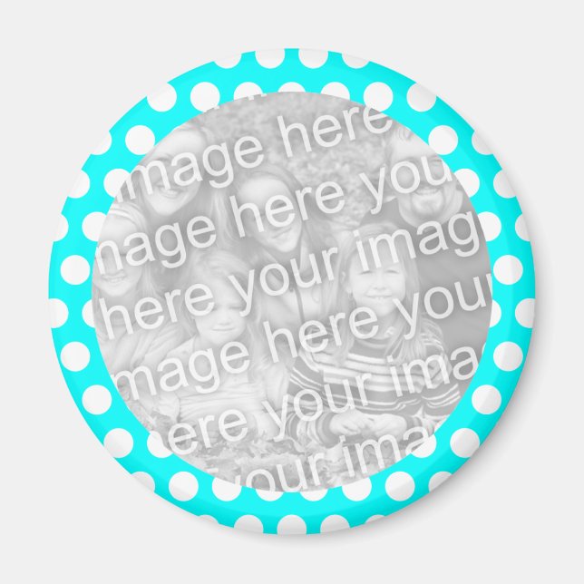 Polka Dot Frame Foto Magnet (Vorne)