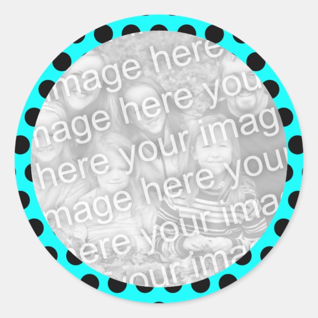 Polka Dot Frame Foto Sticker (Vorderseite)