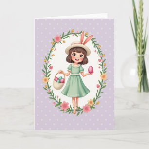 Polka Dot Frühlingsmädchen Karte