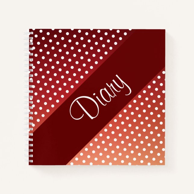 Polka Dot Gemustertes Diary-Notebook Notizbuch (Vorderseite)