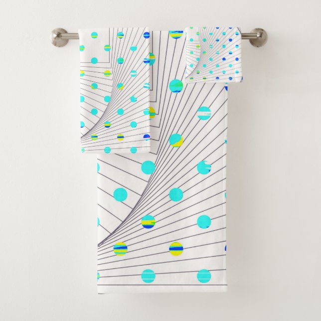 Polka Dot Geometric Badhandtuch Set (Insitu)