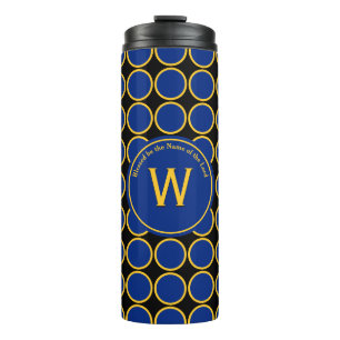 POLKA DOT Geometric Circle Angepasstes Monogramm Thermosbecher