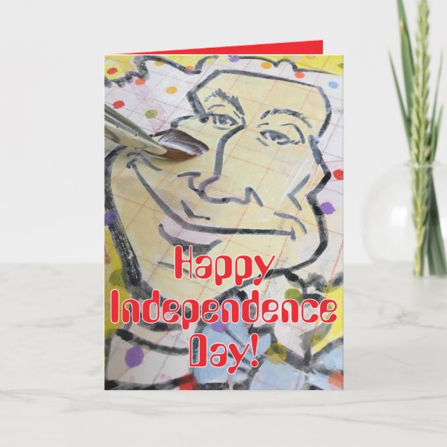 Polka Dot George Happy Independence Day Karte (Vorderseite)