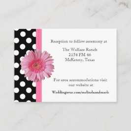 Polka Dot & Gerber Daisy Wedding Enclosure Card Begleitkarte