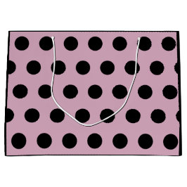 Polka Dot Geschenktasche - Groß (rosa & schwarz) Große Geschenktüte
