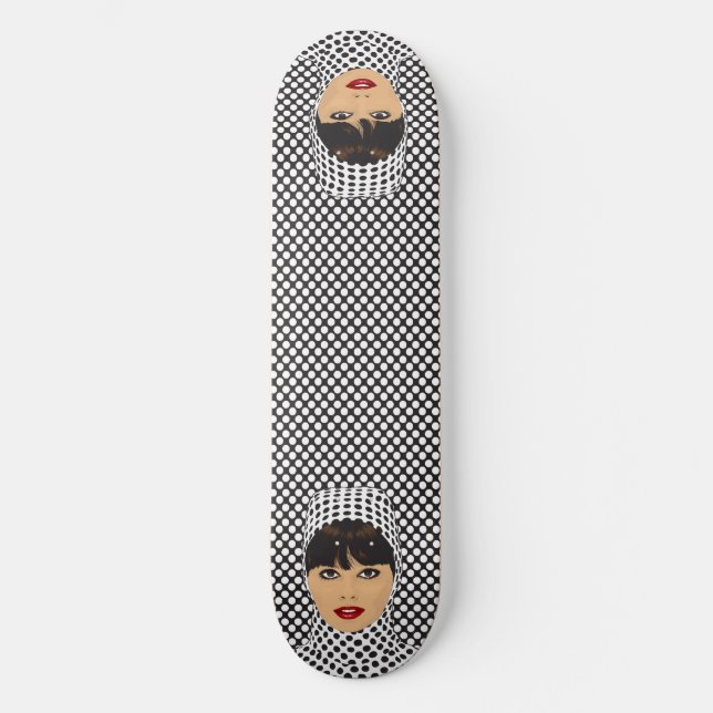 Polka Dot Girl Skateboard (Vorderseite)