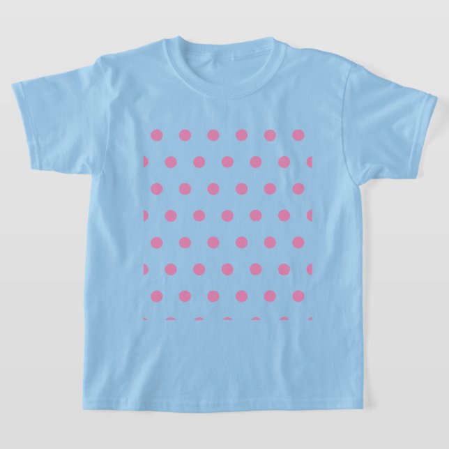 Polka Dot Girl's T - Shirt (Aqua & Pink) (Ablage )