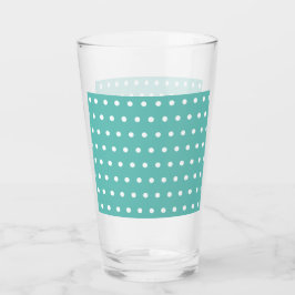 Polka Dot Glass Tumbler (Aqua & White)