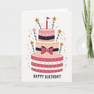 Polka Dot Gold Cake Geburtstagskarte Karte