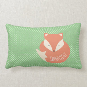 Polka Dot Goodnight Sleeping Fox and Dots Lendenkissen