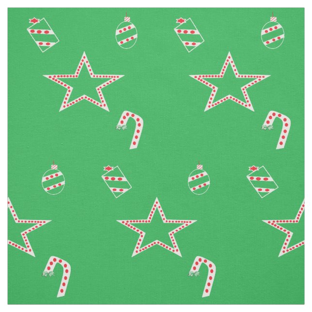 Polka Dot Green Christmas Fabrics Stoff (Muster)