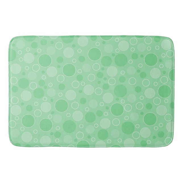 Polka dot green tones retro sechziger Jahre Badematte (Vorderseite)
