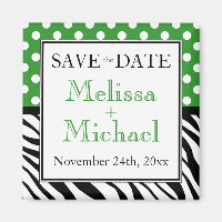 Polka Dot Green Zebra Print Speichern Sie das Datu