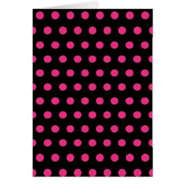Polka Dot Greeting Card (Schwarz & Neon Pink)