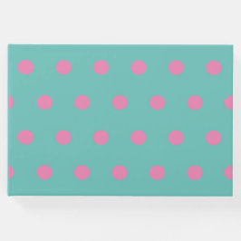 Polka Dot Guest Book (Aqua & Pink) Gästebuch