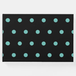 Polka Dot Guest Book (Black & Aqua) Gästebuch