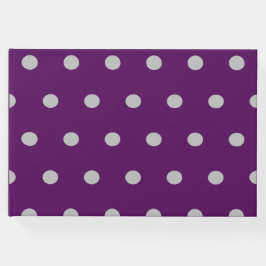 Polka Dot Guest Book (Plum & Silver) Gästebuch