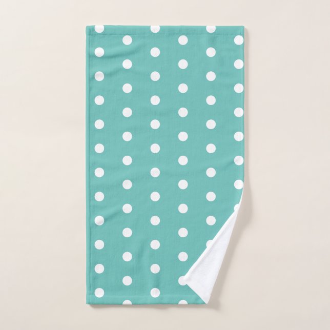 Polka Dot Handtuch (Aqua & White) (Handtuch)