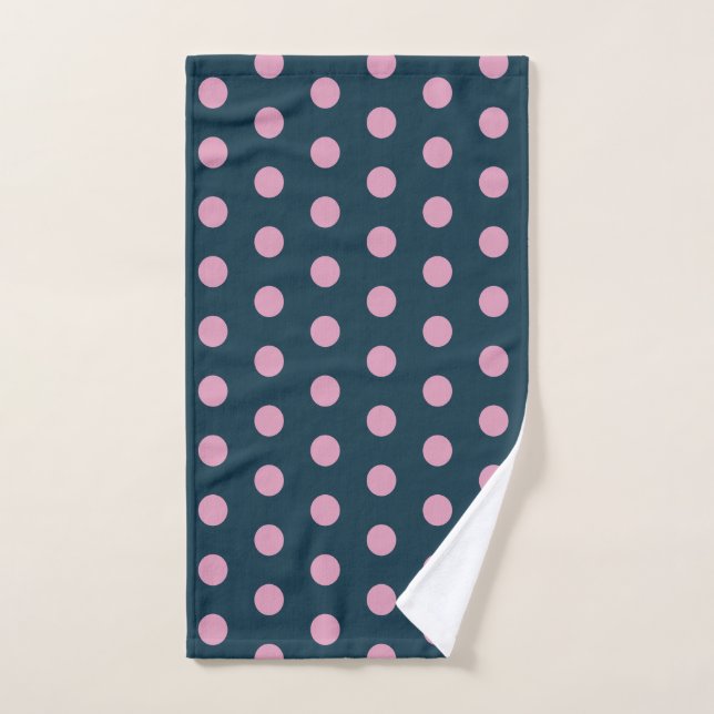 Polka Dot Handtuch (Midnight Blue & Soft Pink) (Handtuch)