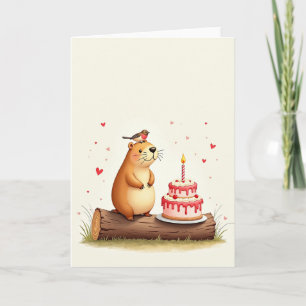 Polka Dot Happy Bear Karte