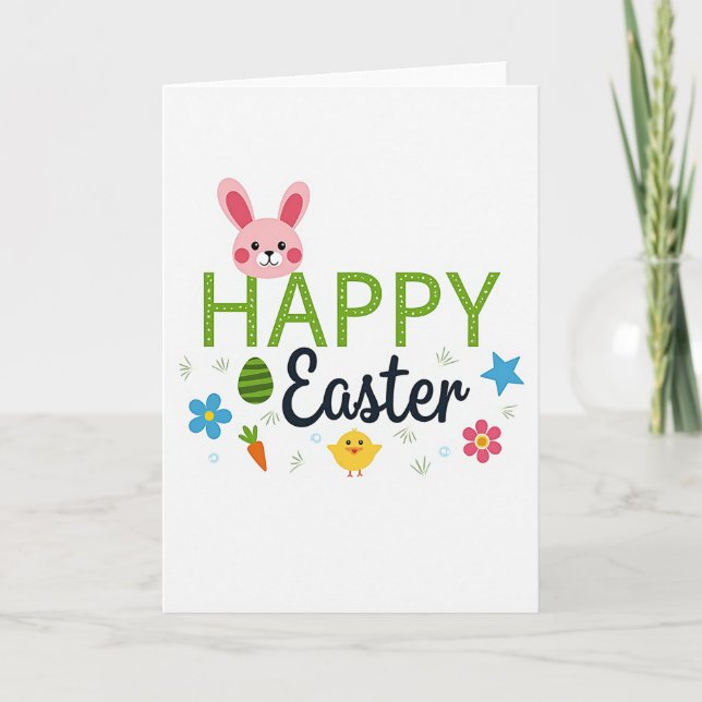 Polka Dot Happy Easter Card Karte (Vorderseite)