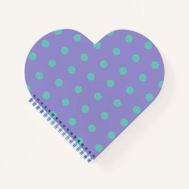 Polka Dot Heart Notebook (Lavender & Aqua) Notizbuch