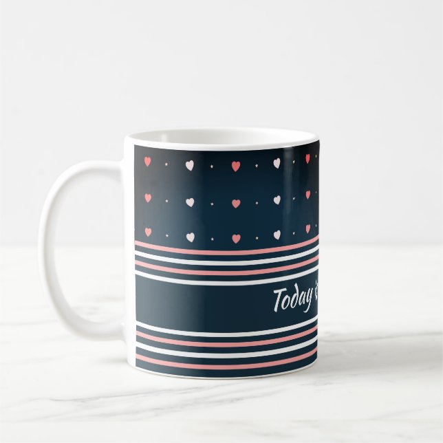 Polka dot heart pattern Coffee Tasse (Links)