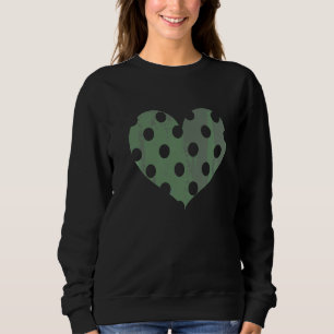 Polka Dot Heart Schlicht Color Camouflage Green Sweatshirt