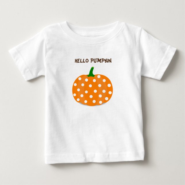 Polka Dot Hello Pumpkin Baby T-shirt (Vorderseite)