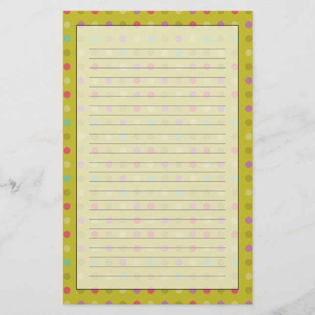 Polka-dot-Hintergrundmuster Briefpapier (Vorderseite)