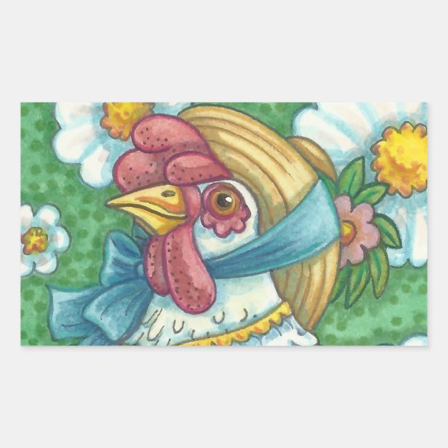 POLKA DOT HÜHNE, CHICKEN STICKERS RETangle, Sheet (Vorderseite)