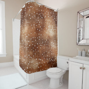 Polka-Dot in Coffee Brown und White (2) Duschvorhang