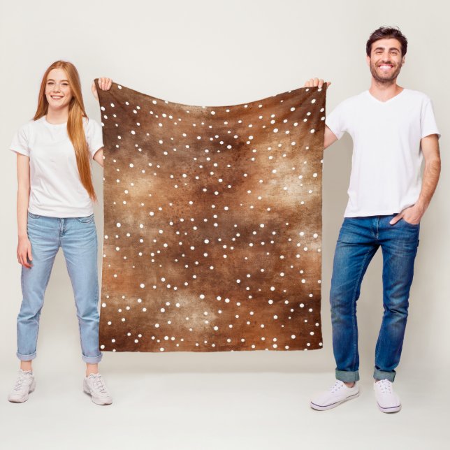 Polka-Dot in Coffee Brown und White (2) Fleecedecke (Beispiel)