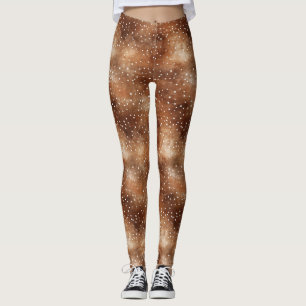 Polka-Dot in Coffee Brown und White (2) Leggings