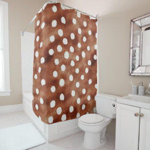 Polka-Dot in Coffee Brown und White Duschvorhang