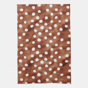 Polka-Dot in Coffee Brown und White Geschirrtuch