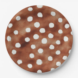 Polka-Dot in Coffee Brown und White Pappteller