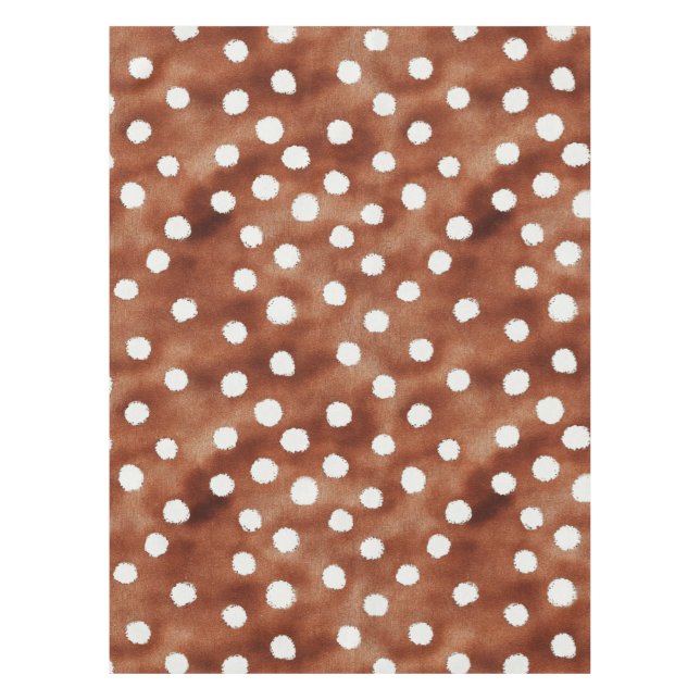 Polka-Dot in Coffee Brown und White Tischdecke (Vorderseite)