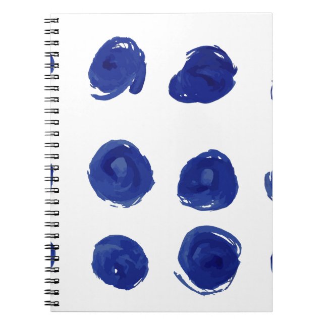 Polka dot, indigoblau Aquarell. Notizblock (Vorderseite)