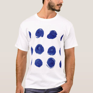 Polka dot, indigoblau Aquarell. T-Shirt