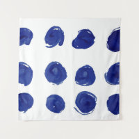 Polka dot, indigoblau Aquarell.
