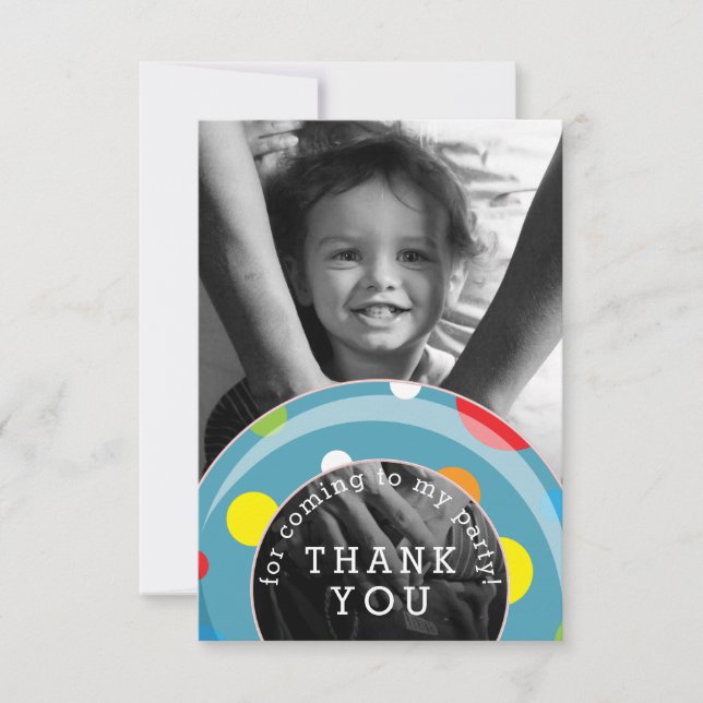 Polka Dot Inner Tube Sommerkids Vielen Dank Dankeskarte (Vorderseite)