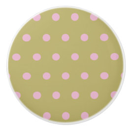 Polka Dot Keramik Knob (Gold und Pastellrosa) Keramikknauf